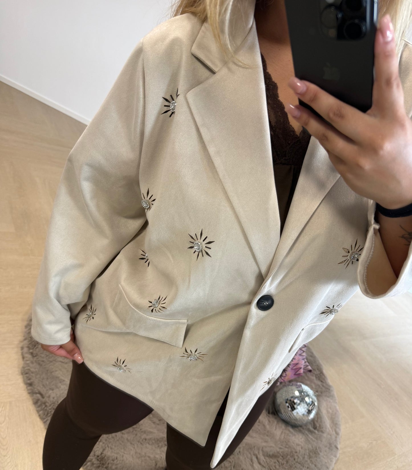 Blazer Strass Ecru