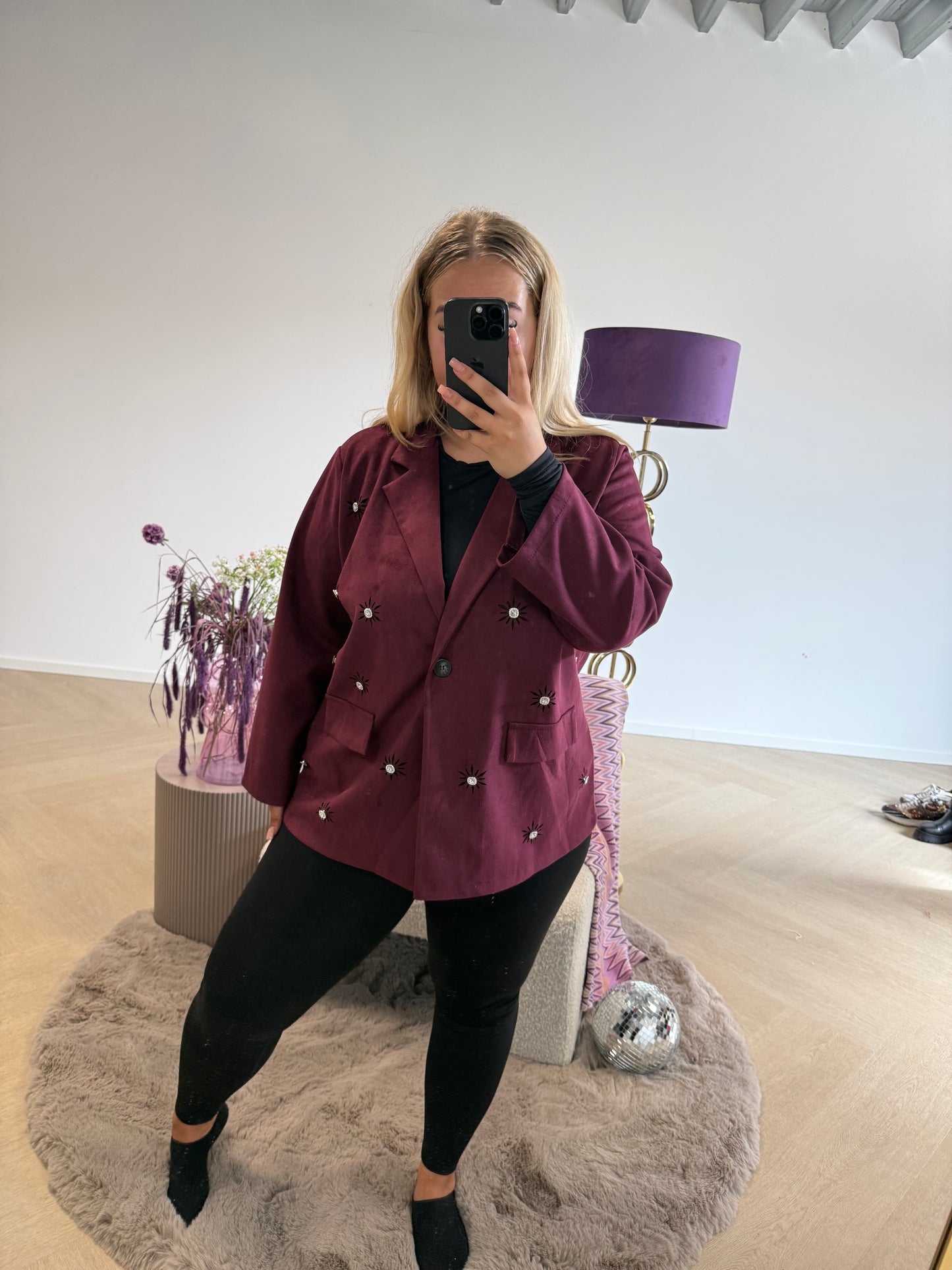 Blazer Strass Bordeaux