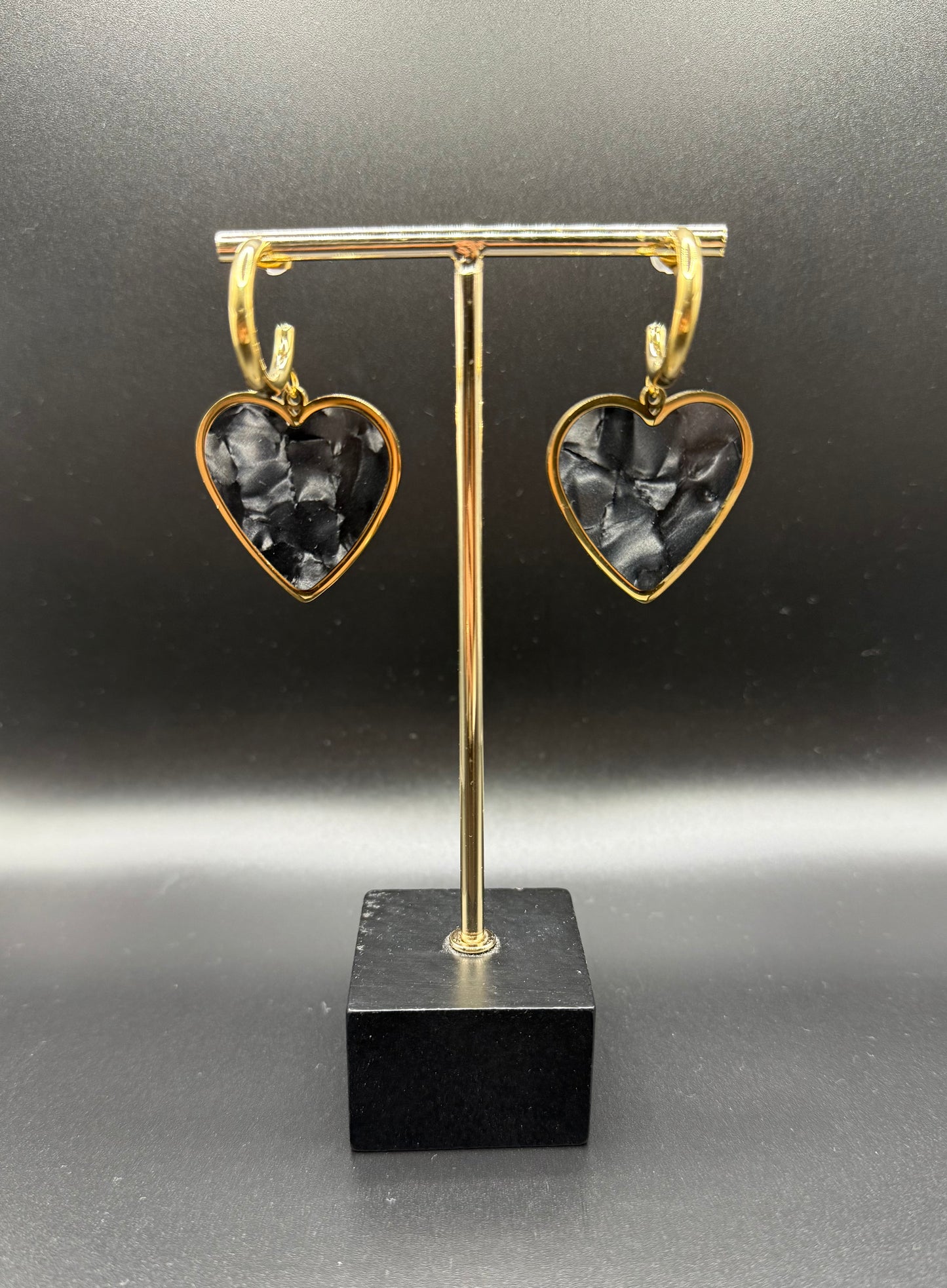 Black Hearts Earrings