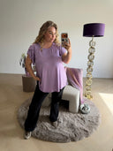 T-Shirt met Ruffle mouwtje Lila