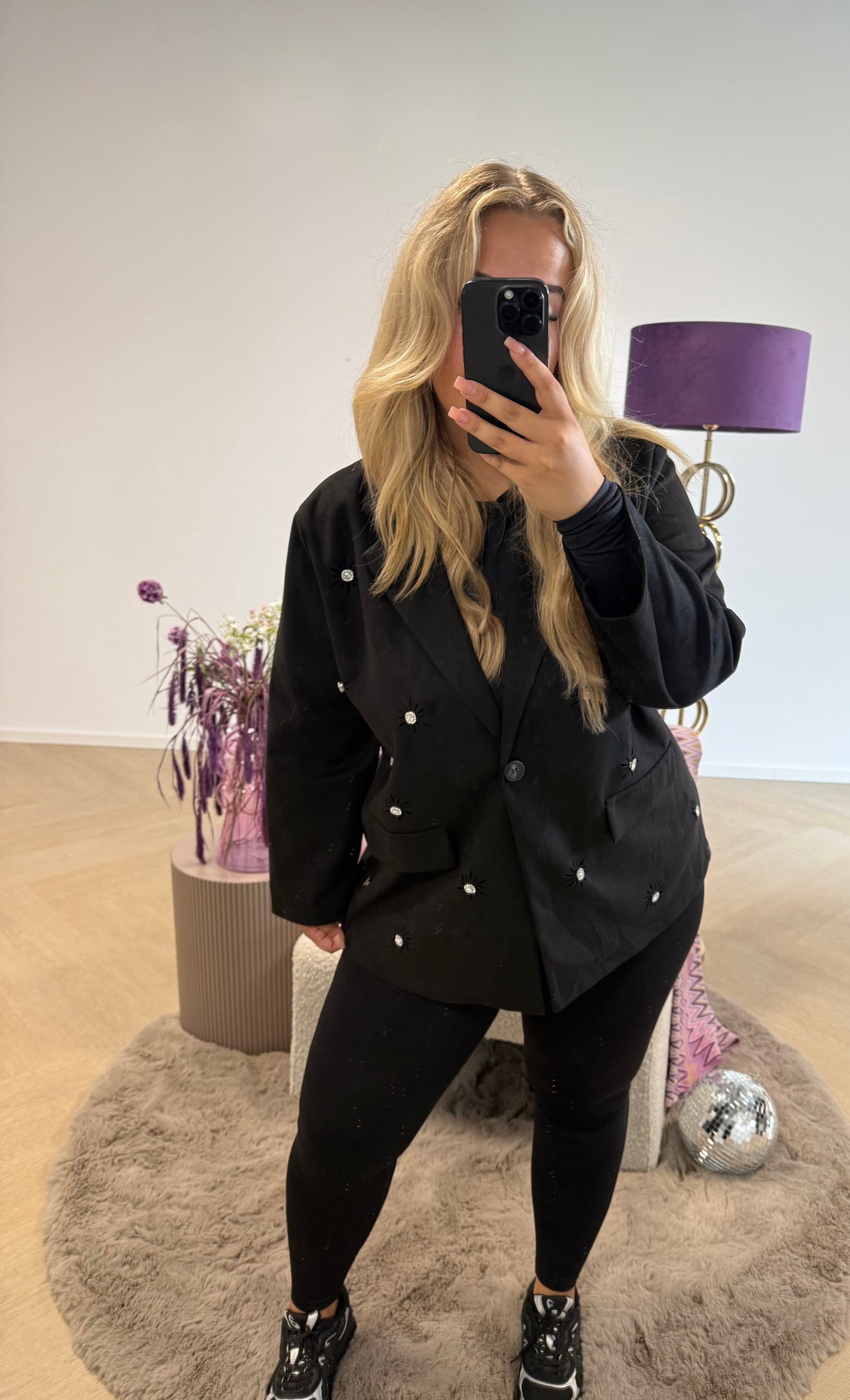 Blazer Strass Zwart