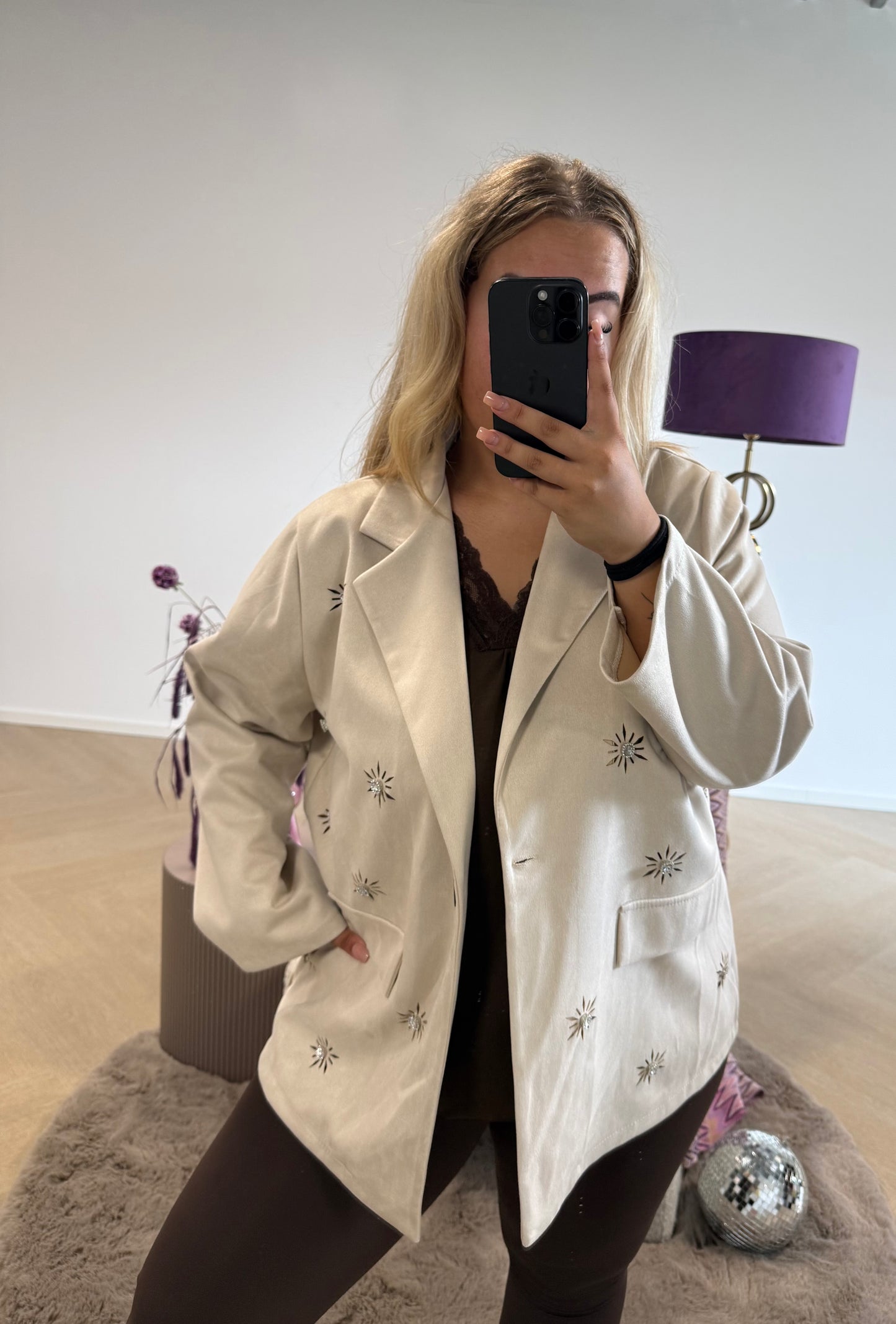 Blazer Strass Ecru