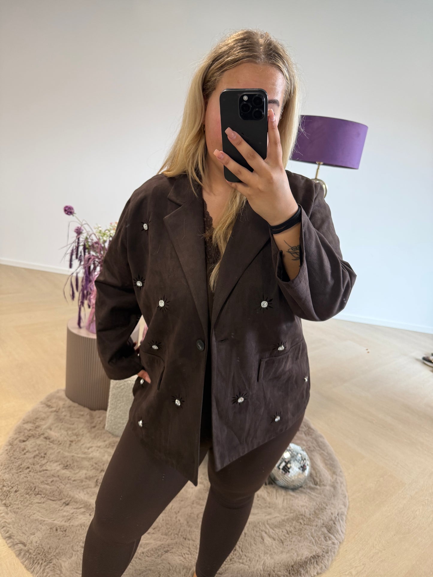 Blazer Strass Bruin