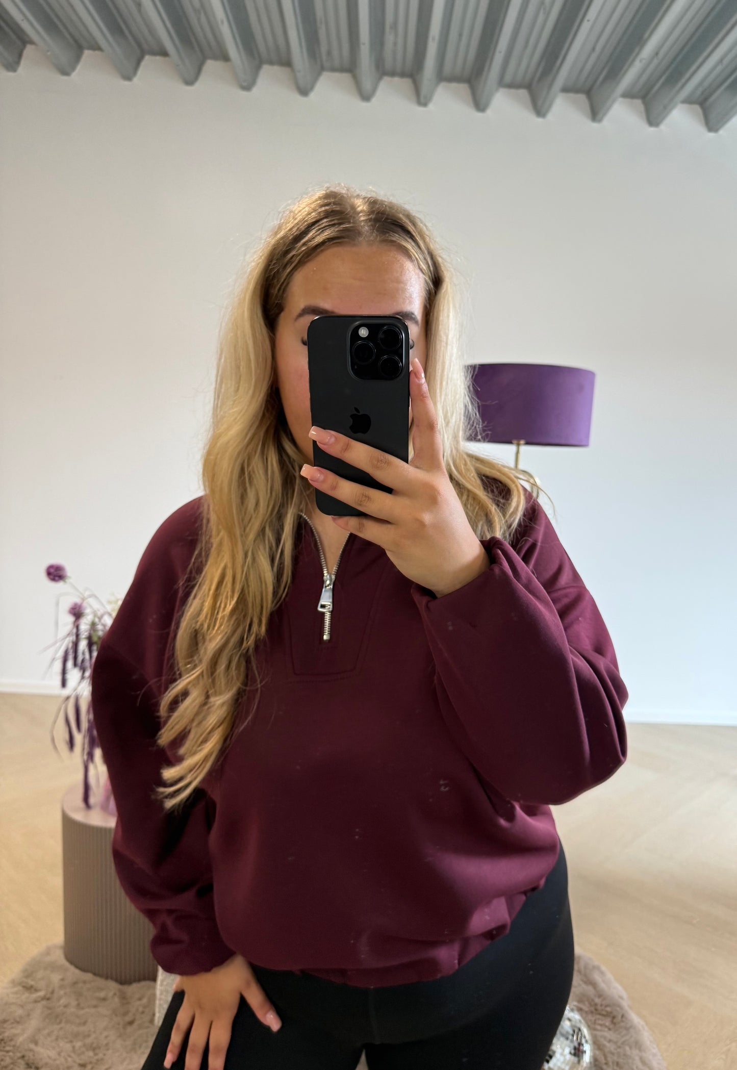 Zip Trui Bordeaux