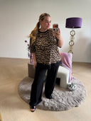 Panter Shirt Met Kantje Zwart