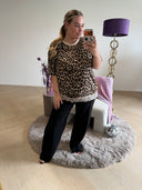 Panter Shirt Met Kantje Beige