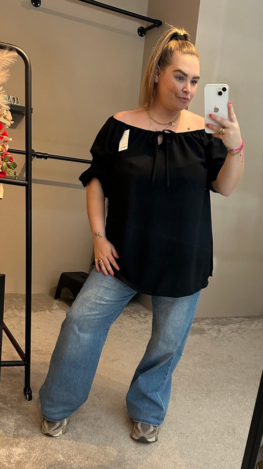 Blouse Strikje Zwart