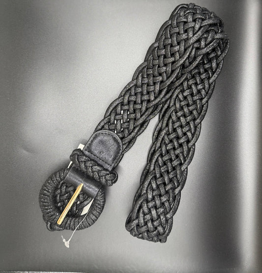 Gevlochten Stretch Riem Zwart