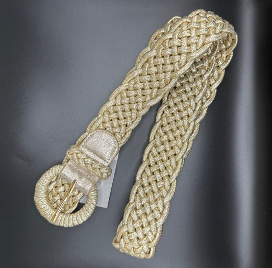 Gevlochten Stretch Riem Goud