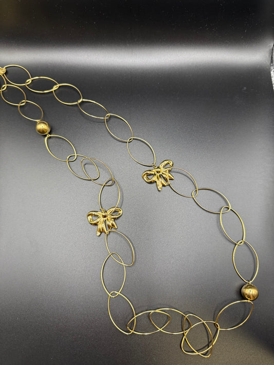 Bow Necklace Gold