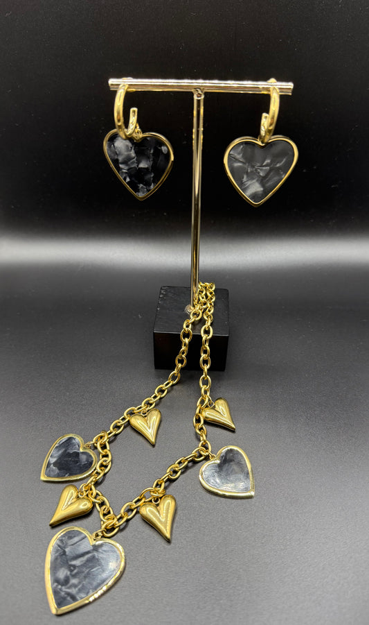 Black Hearts Necklace