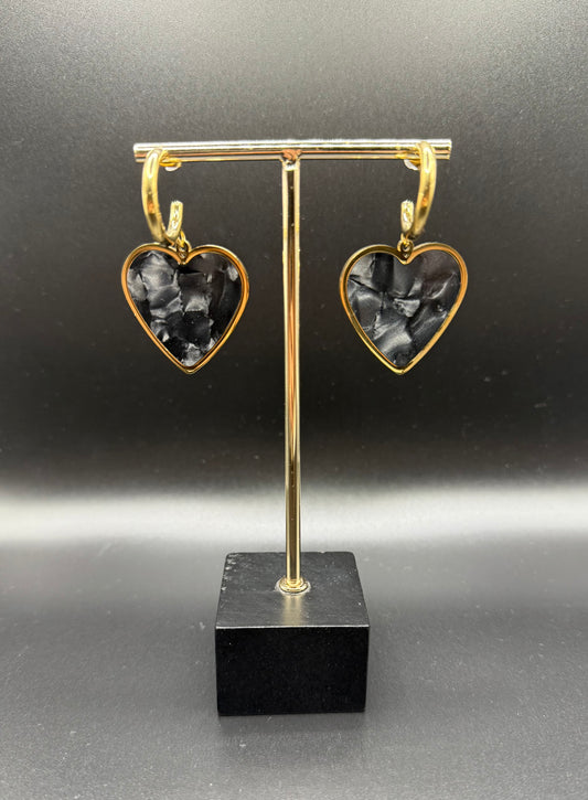 Black Hearts Earrings